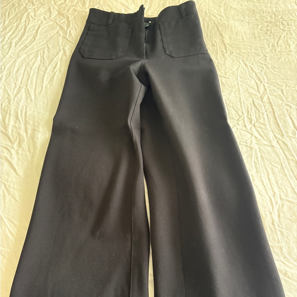 Quince Ultra-Stretch Ponte Cropped Wide Leg Pants
